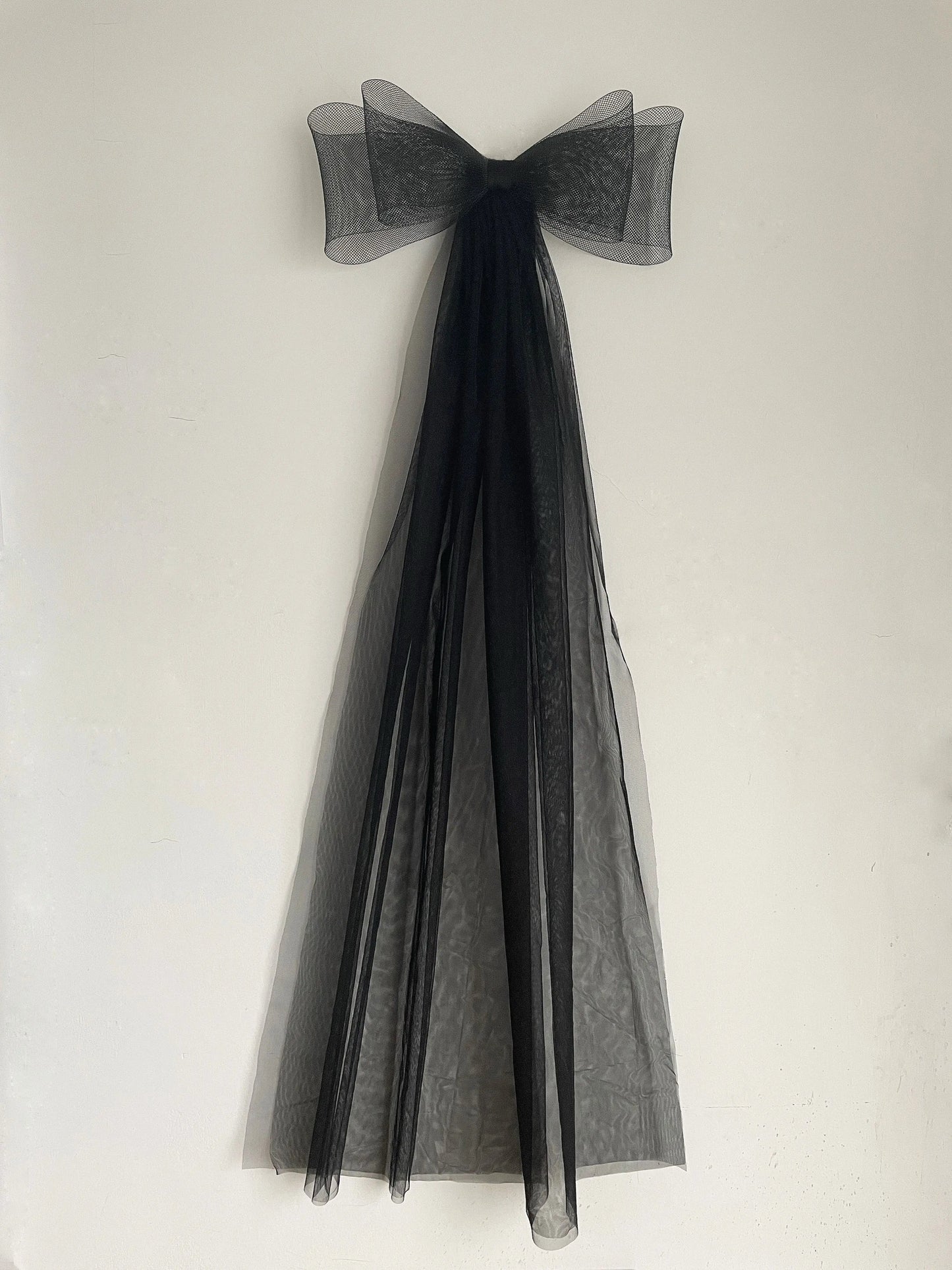 Rose Bow Veil - Black